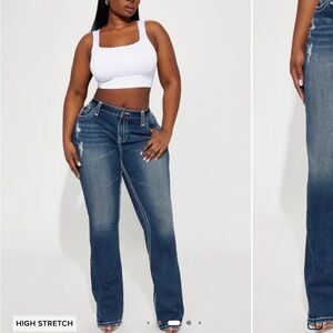 Fashion Nova Not Playing Stretch Flare Jeans- Medium Wash